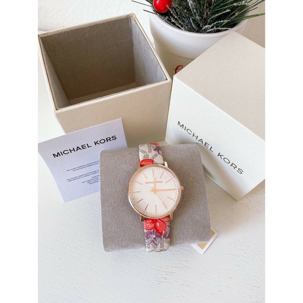 Michael Kors Pyper Three-Hand Floral Watch